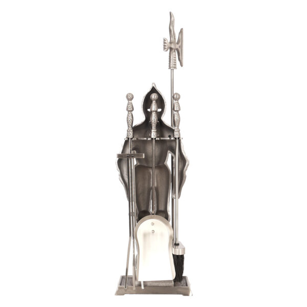 nabor-kaminnyj-d50011as-rycar-4-predmeta-79sm-serebro-na-podstavke